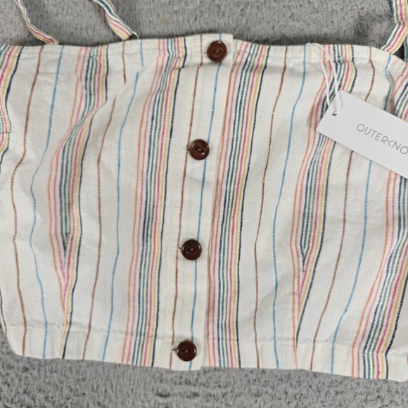 Outerknown Eclipse Tank Top Womens Small Linen Button Front New - Picture 3 of 11